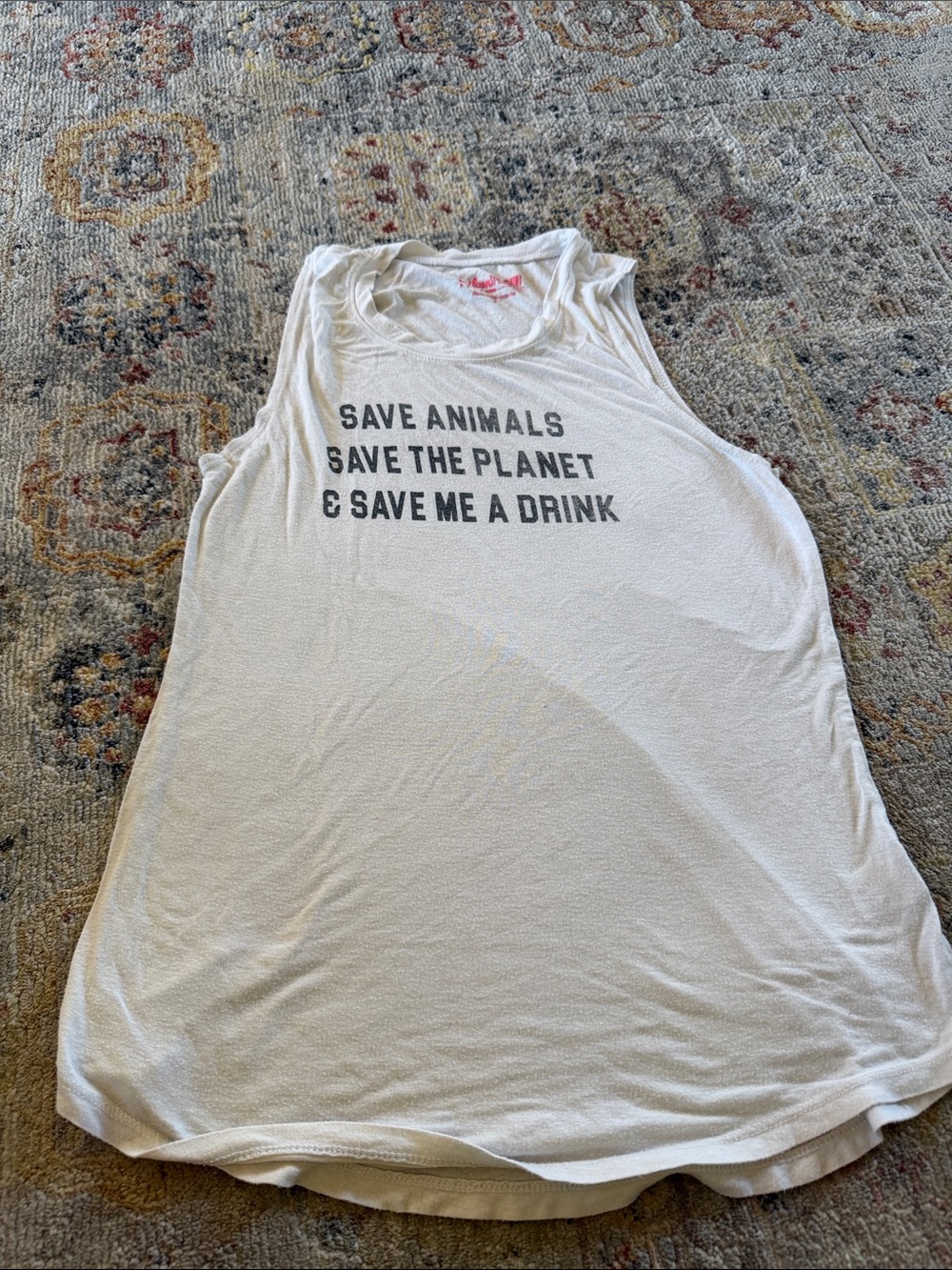 Spiritual Gangster White Graphic Tank with Black Slogan